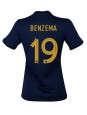 Ženski Nogometna dresi replika Francija Karim Benzema #19 Domači SP 2022 Kratek rokav